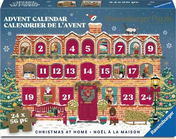 Calendrier Ravensburger 2026 Noël à la maison — boîte 24 mini-puzzles